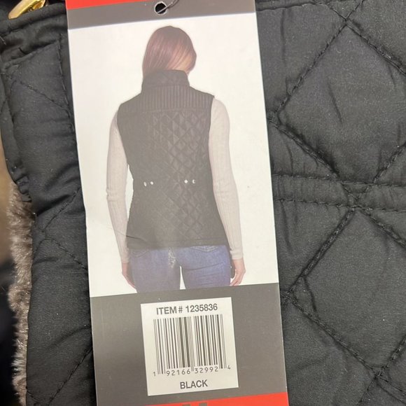 WEATHERPROOF Women Ultra Soft Cozy Lining Quilted Vest-- Black - Picture 9 of 9